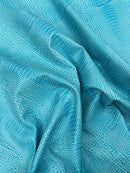 Crocodile Marine Vinyl 2 tone Upholstery, Crocodile Skin Texture Faux Leather PVC Vinyl, 54" Wide.