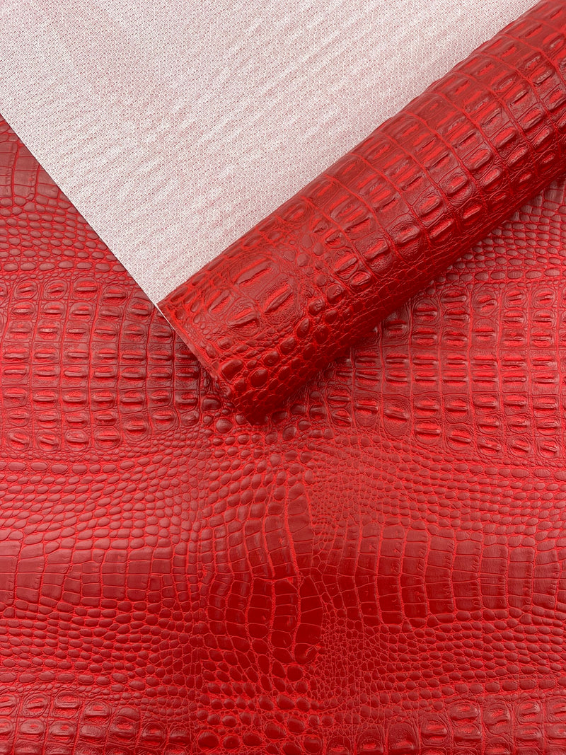 Crocodile Marine Vinyl 2 tone Upholstery, Crocodile Skin Texture Faux Leather PVC Vinyl, 54" Wide.