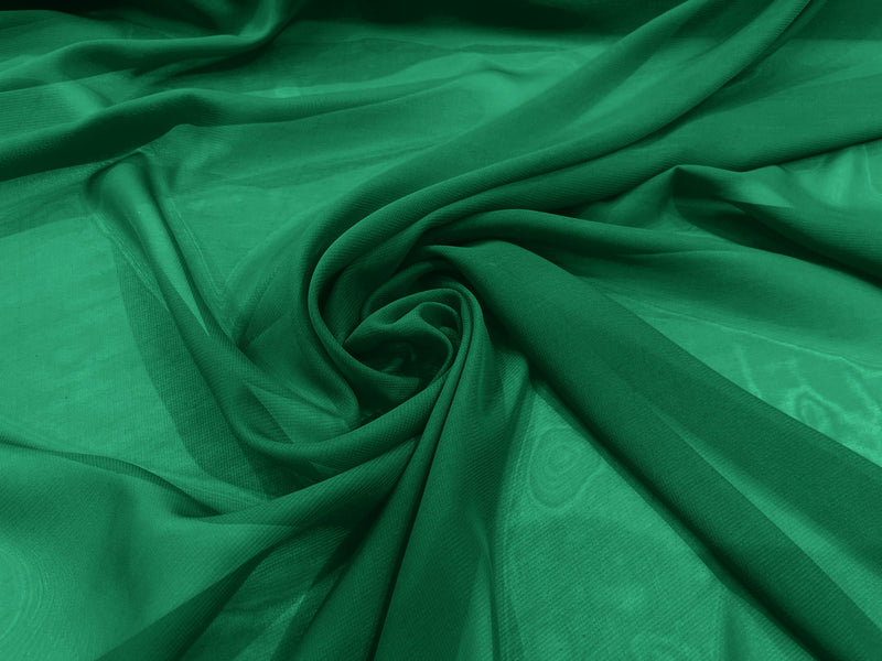 Flag Green 58/60" Wide 100% Polyester Soft Light Weight, Sheer, See Through Chiffon Fabric Sold By The Yard.