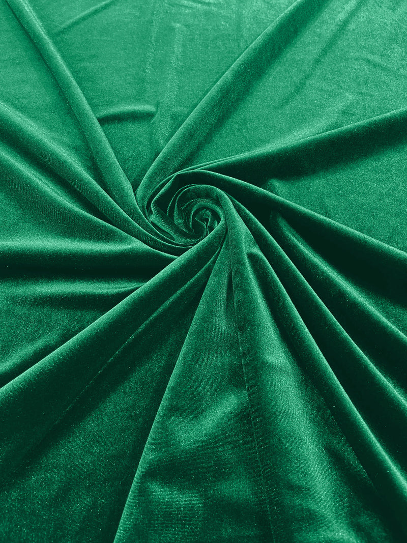 Flag Green Solid Stretch Velvet Fabric  58/59" Wide 90% Polyester/10% Spandex By The Yard.