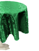 54" ROUND TABLECLOTH ROSES JACQUARD SATIN