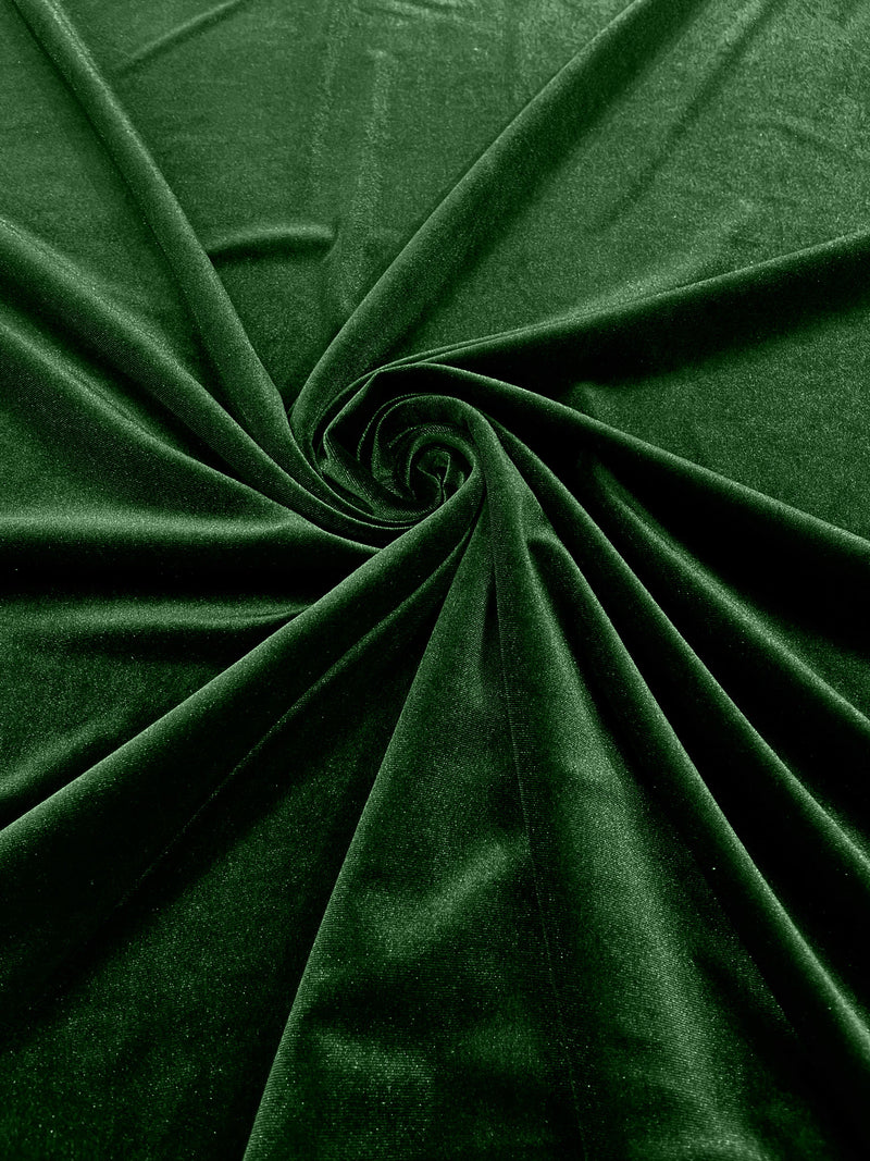 Forest Green Solid Stretch Velvet Fabric  58/59" Wide 90% Polyester/10% Spandex By The Yard.