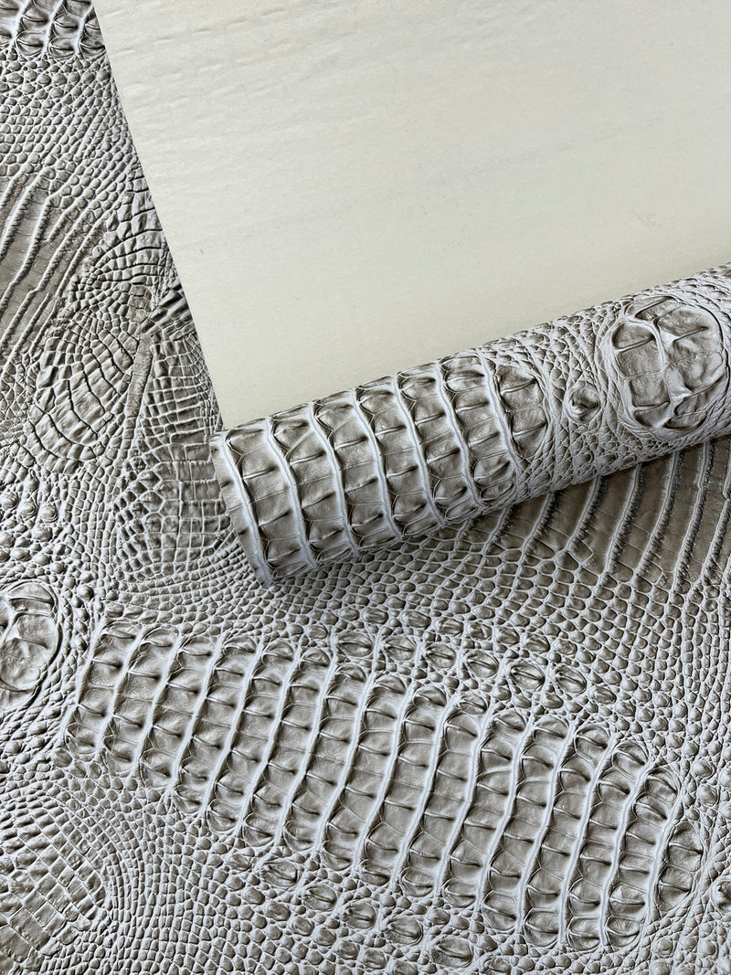 Florida Gator 3D Embossed Vinyl Fabric  / 2 Tone Crocodile Vinyl Leather 54" Wide