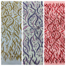JEWEL VINE BEADED LACE ON MESH FABRIC (By The Yard)