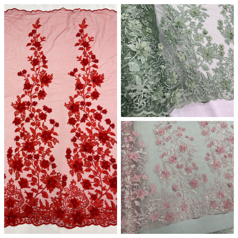 PRINCESS 3D FLORAL LACE (By The Yard)