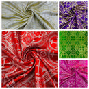 METALLIC CROSS JACQUARD SATIN FABRIC (by the yard)