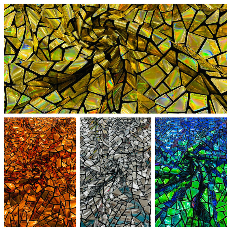BROKEN GLASS SEQUIN VELVET FABRIC (By The Yard)
