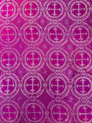 METALLIC CROSS JACQUARD SATIN FABRIC (by the yard)