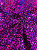 FOIL LEOPARD PRINT ON A STRETCH SPANDEX FABRIC (by the yard)
