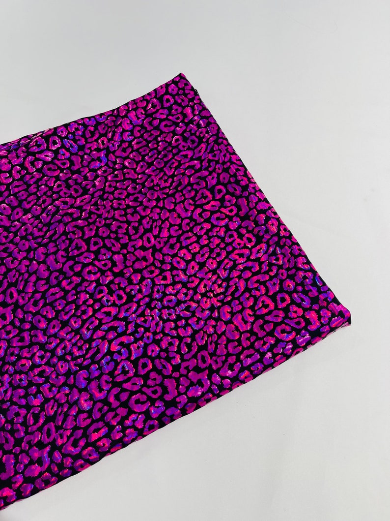 FOIL LEOPARD PRINT ON A STRETCH SPANDEX (by the yard)