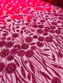 Luxury 3D Floral/Butterfly Beaded lace, by The Yard.