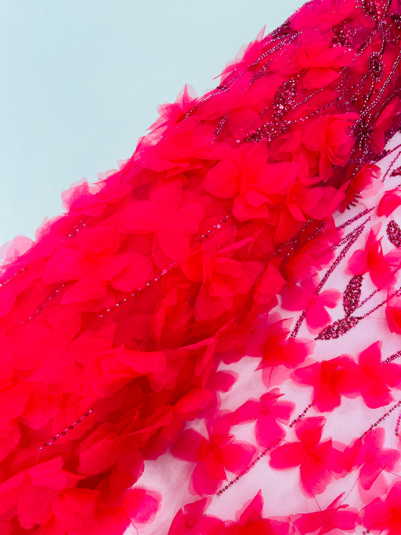 Luxury 3D Floral/Butterfly Beaded lace, by The Yard.