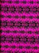 Power Mesh with Black Flocking Flames and Red Glitter Fabric-60” Wide-Hot Rod.