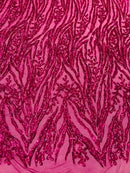 Vine/Root Sequin 4 Way Stretch Mesh Fabric, by The Yard.