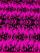Power Mesh with Black Flocking Flames and Red Glitter Fabric-60” Wide-Hot Rod.