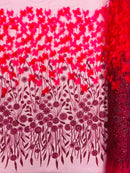 Luxury 3D Floral/Butterfly Beaded lace, by The Yard.