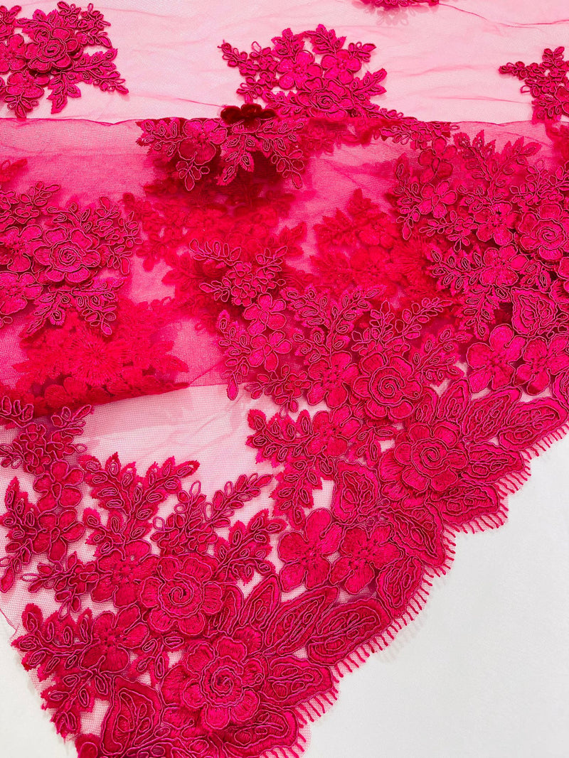 CORDED LACE 3D FLORAL (by the yard)