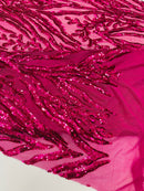 Vine/Root Sequin 4 Way Stretch Mesh Fabric, by The Yard.