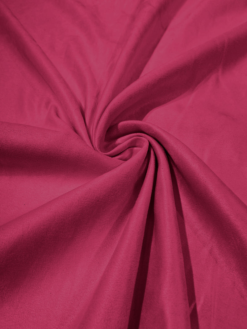 Fuchsia Faux Suede Polyester Fabric | Microsuede | 58" Wide.