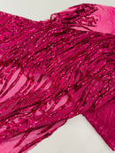 Vine/Root Sequin 4 Way Stretch Mesh Fabric, by The Yard.