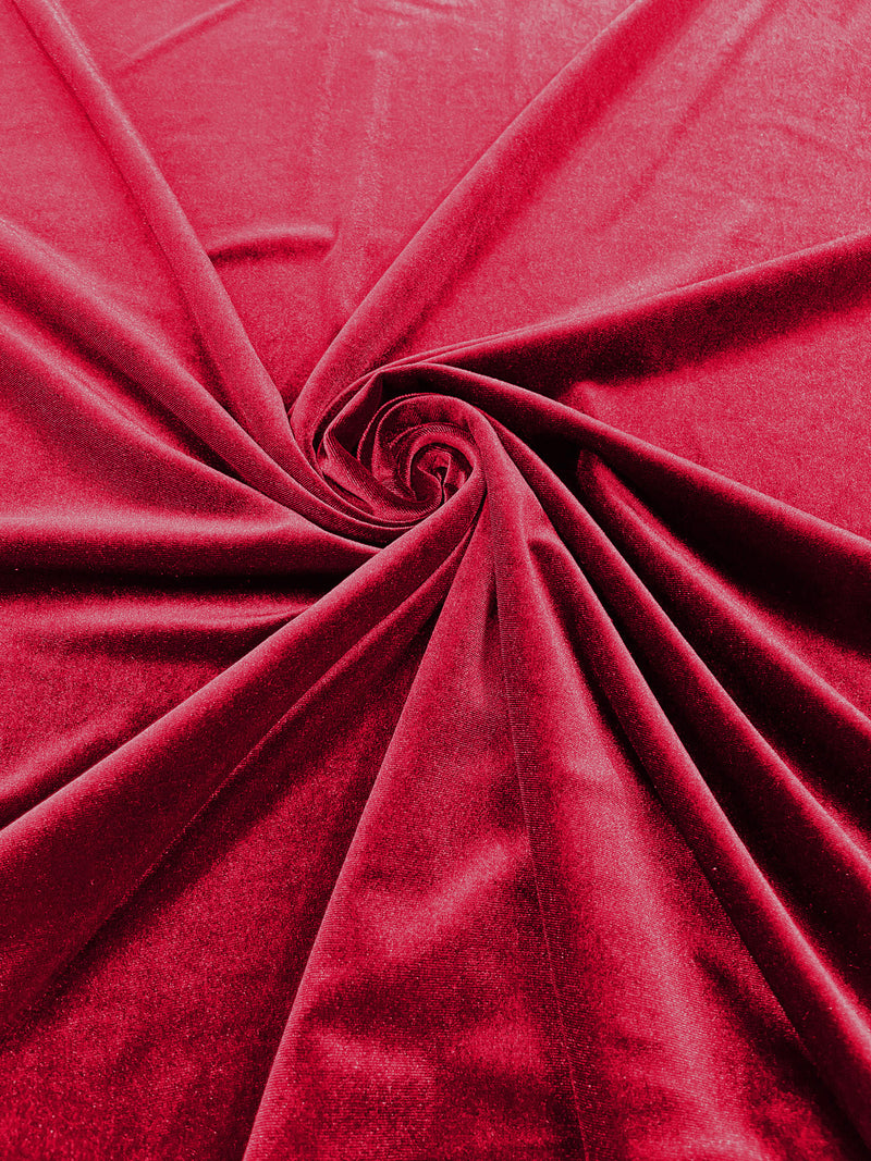 Fuchsia Solid Stretch Velvet Fabric  58/59" Wide 90% Polyester/10% Spandex By The Yard.