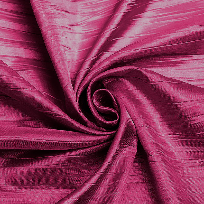 Fuchsia - Crushed Taffeta Fabric - 54" Width - Creased Clothing Decorations Crafts - Sold By The Yard