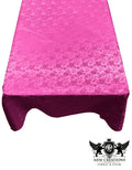 Rectangular Tablecloth Roses Jacquard Satin Overlay for Small Coffee Table Seamless. (60 Inches x 90 Inches)