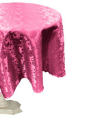 54" ROUND TABLECLOTH ROSES JACQUARD SATIN