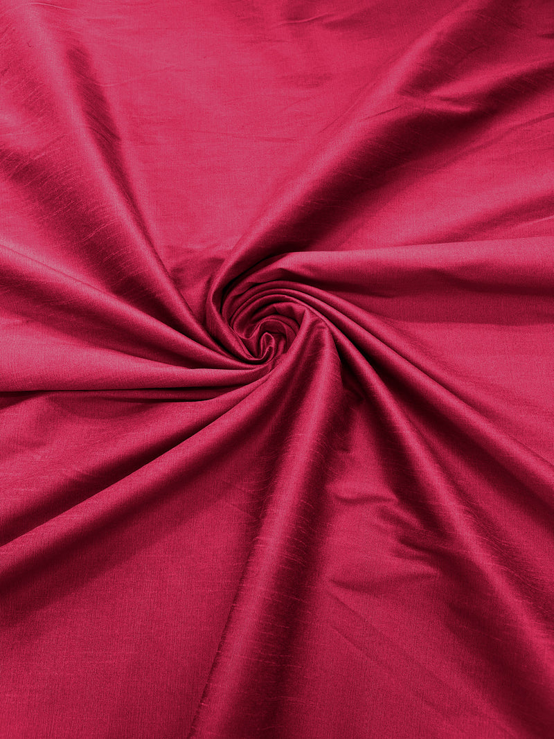 Fuchsia - Polyester Dupioni Faux Silk Fabric/ 55” Wide/Wedding Fabric/Home Decor.