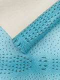 Gator Ostrich Embossed Vinyl Fabric  / 2 Tone Crocodile Ostrich Vinyl Leather 54" Wide