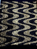 WAVE SEQUIN VELVET FABRIC (By The Yard)