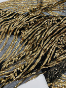 Vine/Root Sequin 4 Way Stretch Mesh Fabric, by The Yard.