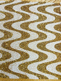 Wave Sequin Design On A Stretch Velvet Fabric/Costumes/Cosplays/Prom.