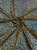 FOIL LEOPARD PRINT ON A STRETCH SPANDEX FABRIC (by the yard)
