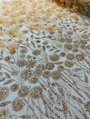 Luxury 3D Floral/Butterfly Beaded lace, by The Yard.