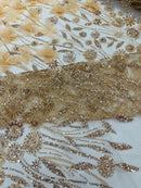 Luxury 3D Floral/Butterfly Beaded lace, by The Yard.