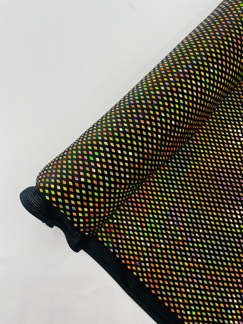 Geometric Foil Velvet Stretch, by The Yard.