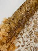 Luxury 3D Floral/Butterfly Beaded lace, by The Yard.