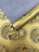 Skull Embossed Fake Leather Upholstery, 3D Faux Leather PVC Vinyl Fabric.