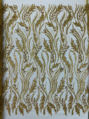 Luxury Festival Beaded Vine Lace Fabric, by The Yard.