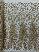 PHOENIX FEATHER SEQUIN ON STRETCH MESH FABRIC (By The Yard)