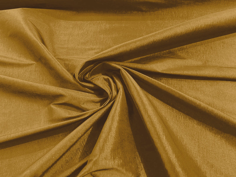 Gold Solid Medium Weight Stretch Taffeta Fabric 58/59" Wide-Sold By The Yard.