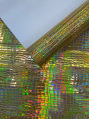 Crocodile Embossed PVC Holographic Vinyl Fabric / .Upholstery Crafting Accessories Applications Glossy Iridescent