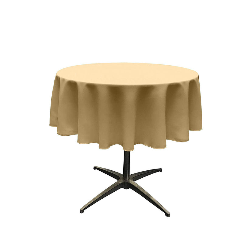 Gold Round Polyester Poplin Seamless Tablecloth - Wedding Decoration Tablecloth