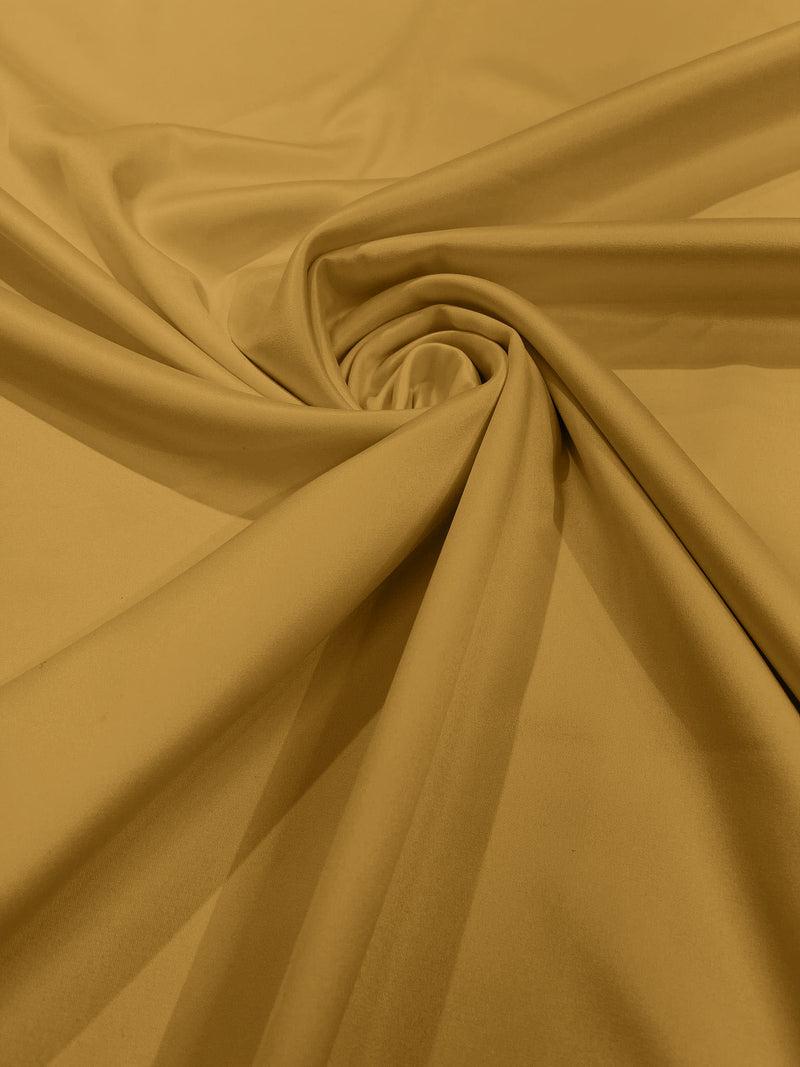 Gold Solid Matte Lamour Satin Duchess Fabric Bridesmaid Dress 58" Wide/Sold By The Yard