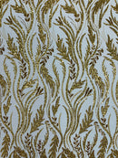 Luxury Festival Beaded Vine Lace Fabric, by The Yard.