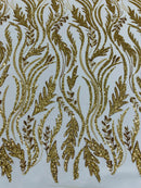 Luxury Festival Beaded Vine Lace Fabric, by The Yard.