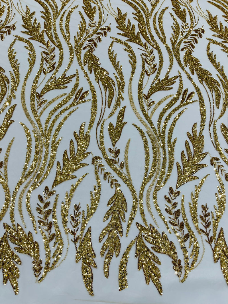 Luxury Festival Beaded Vine Lace Fabric, by The Yard.
