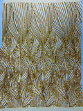 Geometric Feather wing shiny sequin design on a 4 way stretch mesh Fabric-old by the yard.