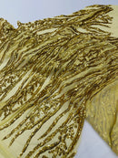 Vine/Root Sequin 4 Way Stretch Mesh Fabric, by The Yard.